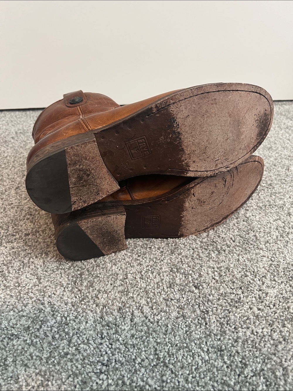 Frye Brown Leather Mid-Calf Zip Boots - Picture 6 of 6